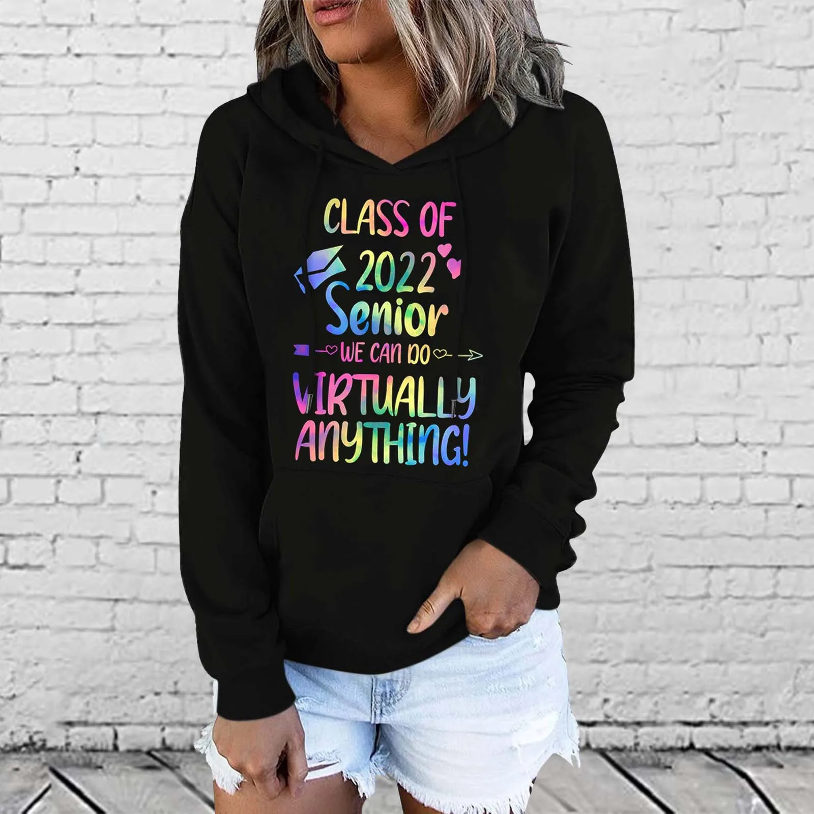 

Trendy Hoodies Women 2022 Year Women'S Casual Christmas Printed Long Sleeve Hooded Sweatshirt Top Ladies Olive Sweater Shirt Men