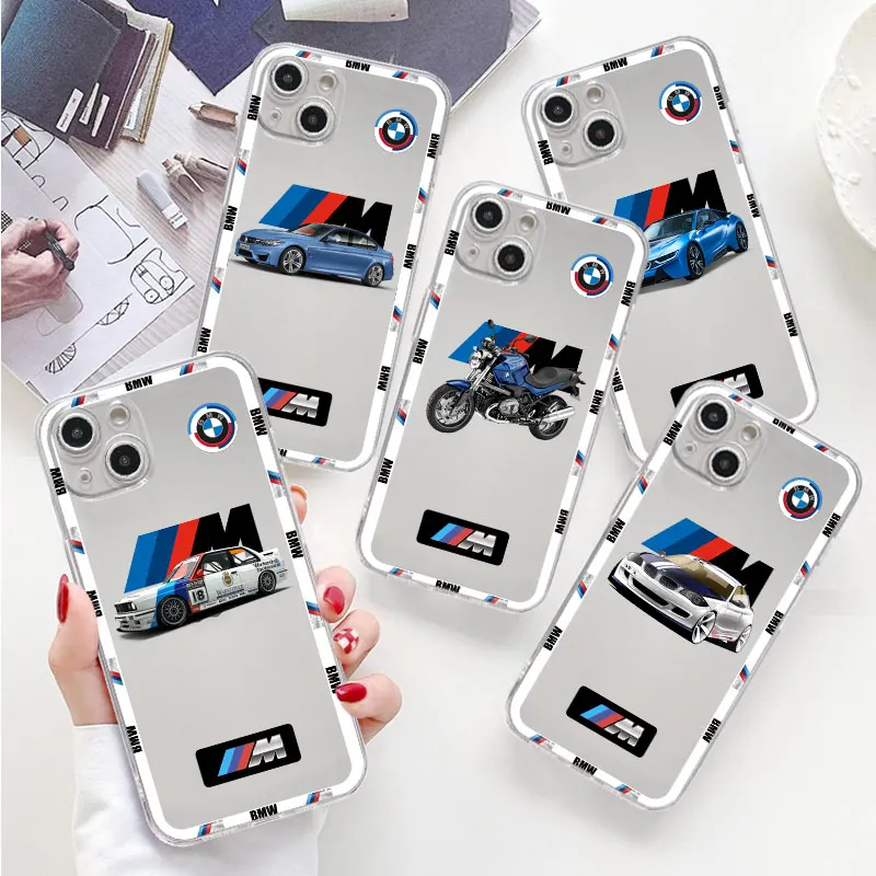

Clear Case For Apple iPhone 11 13 14 Pro Max 12 Mini Soft Funda 7 8 Plus X XS XR SE 6 6S Phone Cover SportsCar M-BMW Car Cool