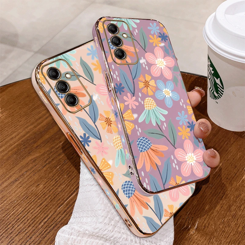 Роскошный чехол M15 с цветочным шариком и покрытием для телефона Samsung Galaxy F15 M51 M14 M31