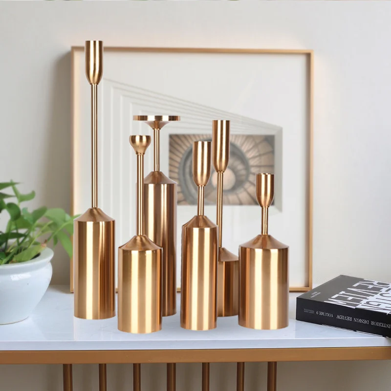 European style metal candlestick decoration home living room model room decoration set fashion European style table Candlestick