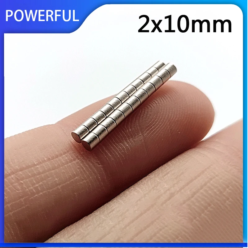 

20~1000PCS 2x10mm Small mini Round Magnet Long Powerful Magnet 2mm x 10mm Permanent NdFeB Strong Magnet Disc 2*10mm