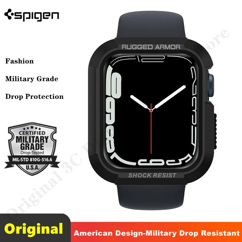 

Authentic Korean Luxury Brand Spigen [ Rugged Armor ] Slim Cover For Apple Watch 7 Case 6 5 4 SE 40mm 41mm 44mm 45mm Watch Case