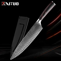 xituo 8 professional chef knife japanese stainless steel santoku kitchen damascus laser pattern vegetable slice meat cleaver cn