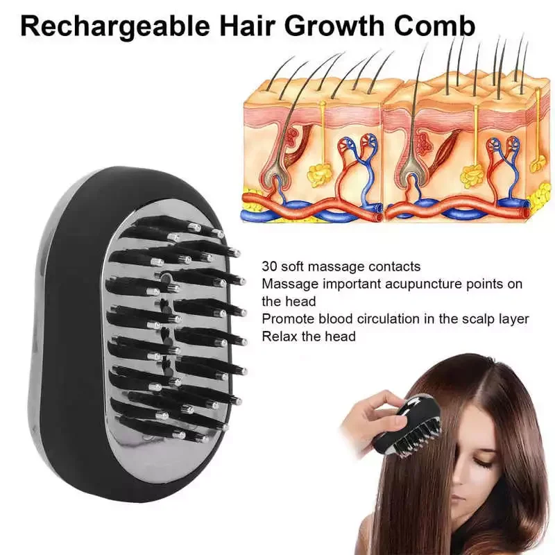 

USB Charging Hair Growth Comb Electric Scalp Massager Treatment Comb Brush for Men Women Head Skin Massage Hair Regrowth Brush