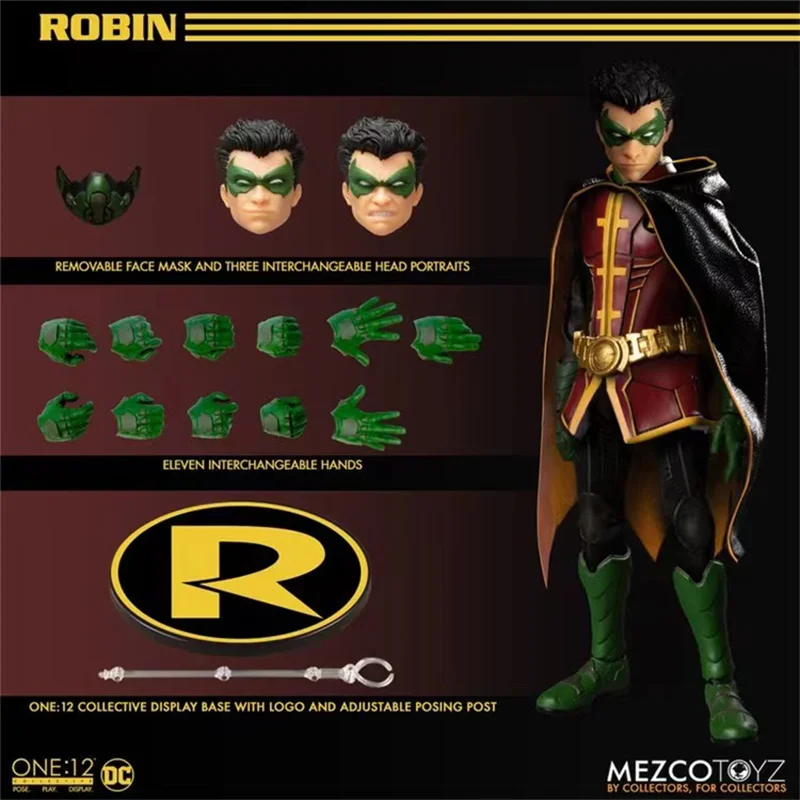 

100% Original Mezco Toyz One12 Collective Robin From Batman Damian Wayne Birdaran Dynamic Duon In Stock Anime Figures Model Toys