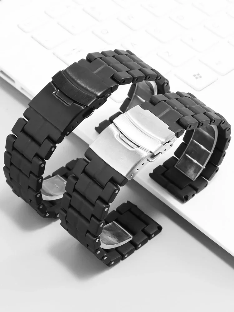 Пластиковый стальной ремешок ENXI для часов Casio PROTREK Series PRW-60/YT PRW-30/50/70 черный