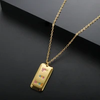 drip glaze enamel you are loved pendant necklace for women men couple stainless steel trend charm chain choker jewelry new