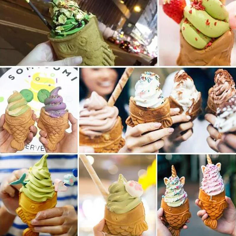 Японская машина для выпечки рыбьего торта вафельная коммерческая Корейская