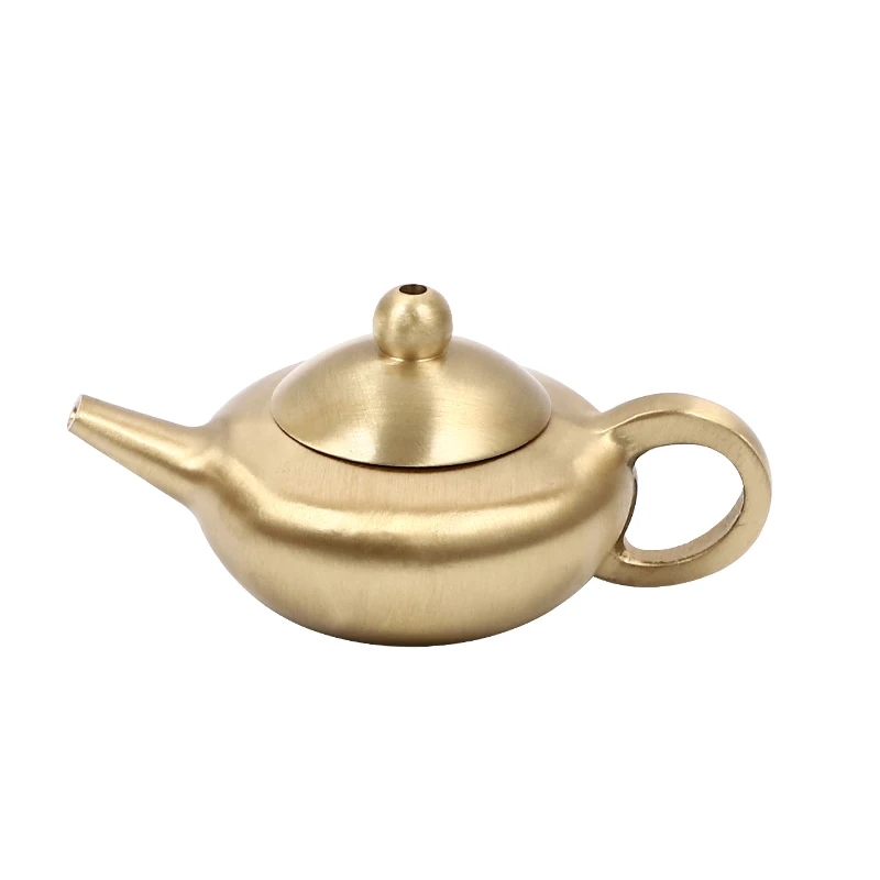 

Чайный горшок из чистой латуни, одинарный чайник ручной работы для приготовления чая, маленький чайник, креативный винный бокал, декоративн...