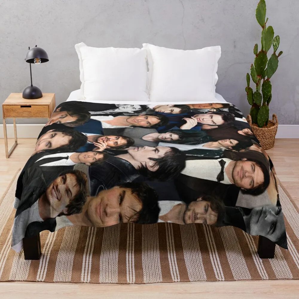 

Ian somerhalder edição lance cobertor duplo cobertor de pelúcia cobertores de cama decorativos