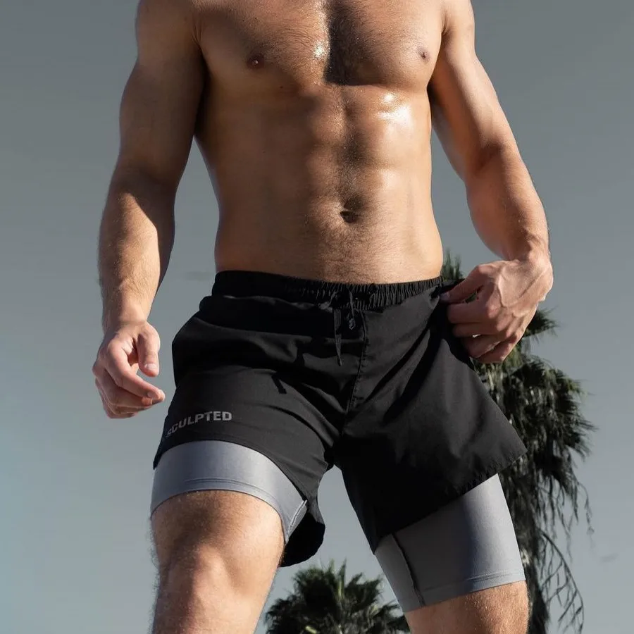 

Men's Running Shorts 2 in 1 Leggings with Towel Zipper Pockets Drawstring Elastic Waist Basketball Jogging Workout Fitness Train