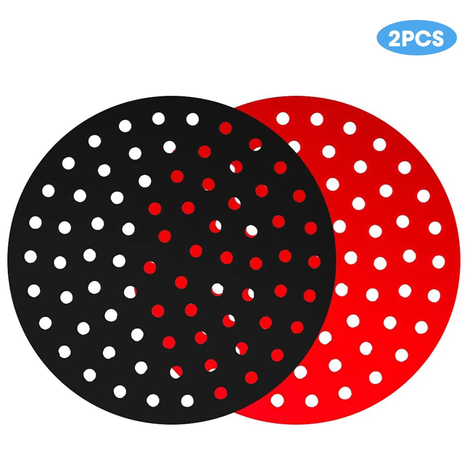 

2PCS Silicone Air Fryer Pad Reusable Air Fryer Lined Steamer Liners Paper Mold Non-Stick Cooking Mat Prevent Food Sticking Pads