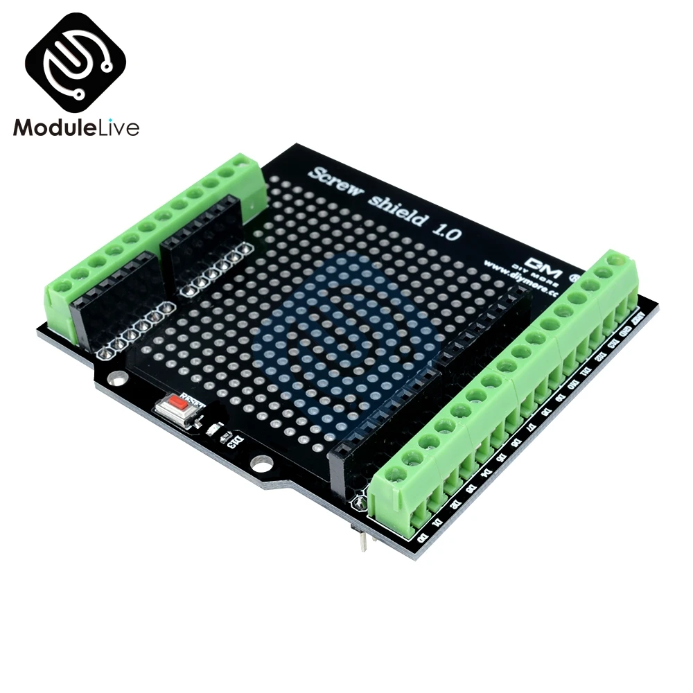 

Proto Screw Shield 1.0 Assembled Prototype Terminal Expansion Board for Arduino Opening Source Reset Button D13 LED