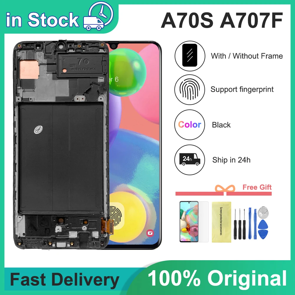 

6,7 "Оригинальный ЖК-дисплей для SAMSUNG Galaxy A70s с сенсорным экраном и дигитайзером в сборе для Samsung A70s дисплей с рамкой SM-A707F/DS