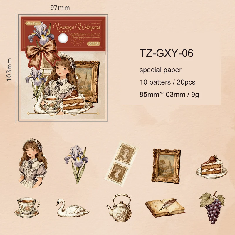 

Набор винтажных наклеек Retro Whisper