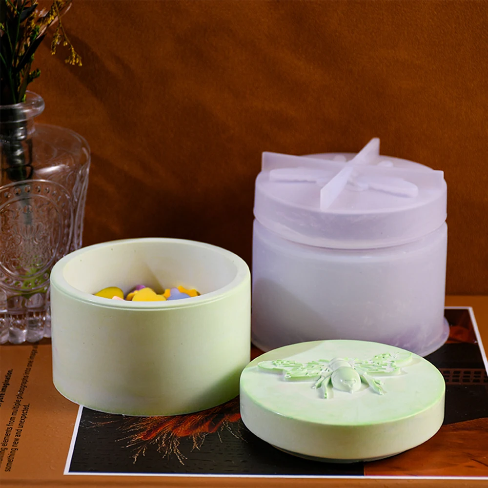 Чашка с крышкой для пчелы формы бетонной глины круглая чашка свечи ароматом