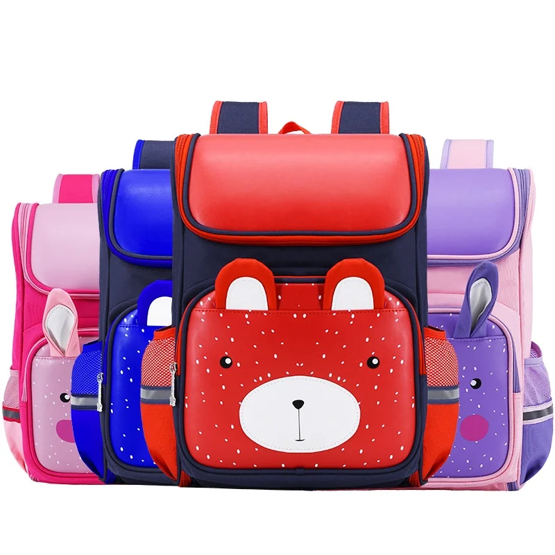 Primary School Students Children Cute Kindergarten Rabbit Space British Style Bags New Kids Girl Boy Breathable PU Backpacks Hot