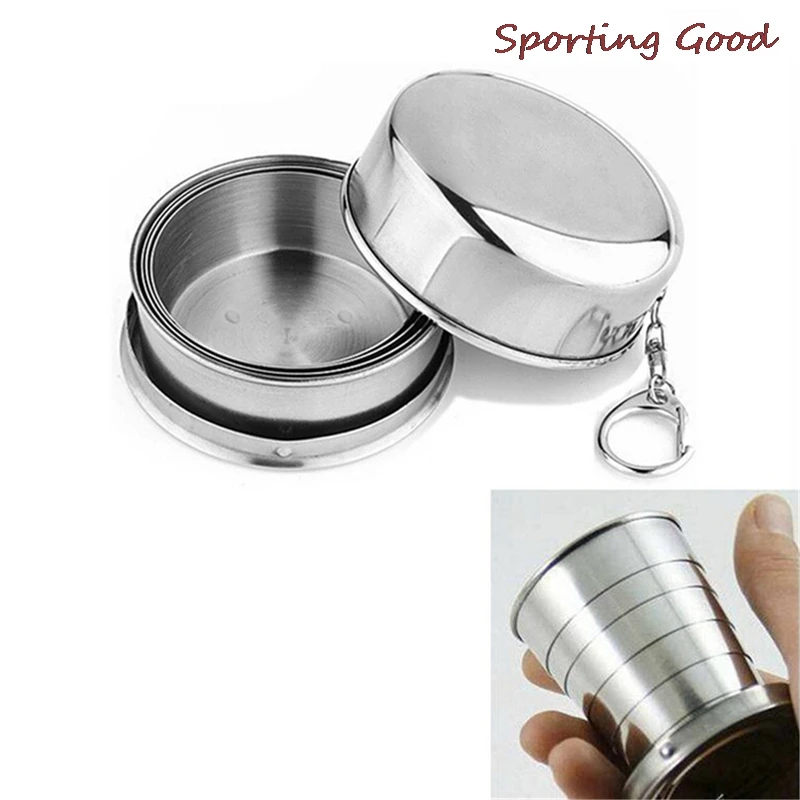 

Portable Folding New Stainless Steel Telescopic Collapsible Outdoor Travel Cup Mug Keychain Hiking