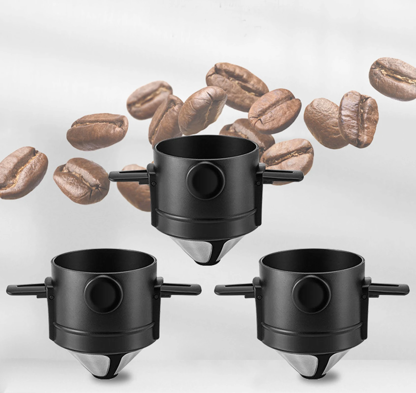 Фильтр для кофе из нержавеющей стали Безбумажная заливка Кофеварка Портативная