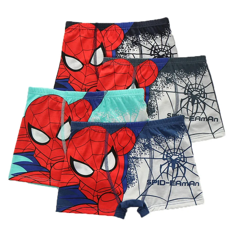 2Pcs Disney Spiderman Boys Underwear Marvel Cartoon Anime Print Cotton Children's Panties Kids Baby Boxer Briefs Underwear Gifts