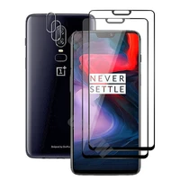 4 in 1 for oneplus 6 2pcs full coverage tempered glass screen protector 2pcs camera lens protective film