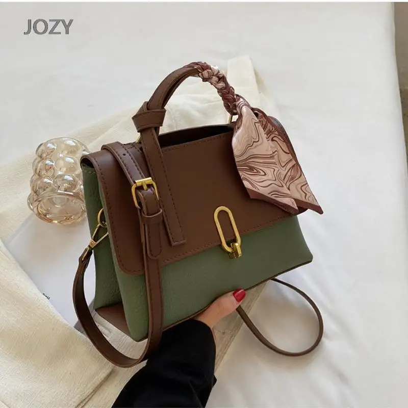 

Jozy PU Leather Tote Bags 2023 Fashion Spring Designer Trend Ribbon Crossbody Bag With Short Handle Female Handbags Shoulder