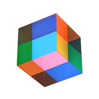 colorful prism cube acrylic cube special effect light changing cube desktop decor science learning color mixing cubes optical