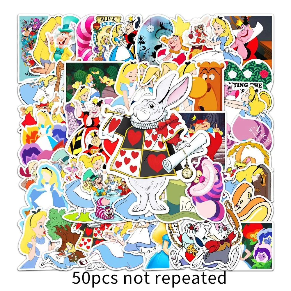

10/50pcs Alice Cute Cartoon Scrapbooking Stickers Decal For for Guitar Laptop Luggage Car Fridge Graffiti Sticker