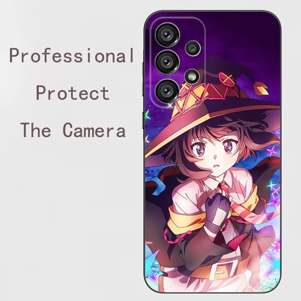 Megumin Anime K-KonoSubaS Phone Case For Samsung Galaxy A13 A21s A22 A31 A32 A52 A53 A71 A80 A91 Soft Black Shell
