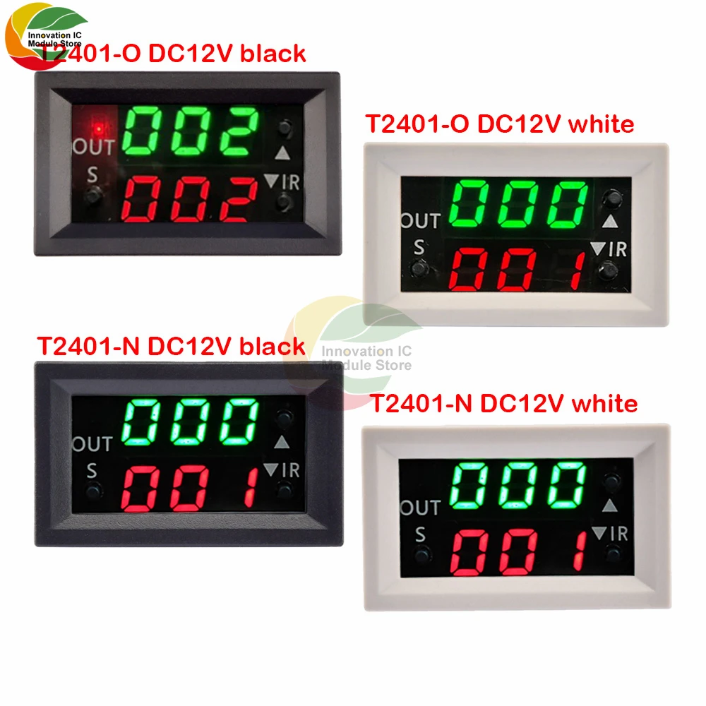 

DC12V Delay Dual Display Digital Time Relay Module Direct Output T2401-O Passive Output T2401-N LED Display Cycle Timer Control