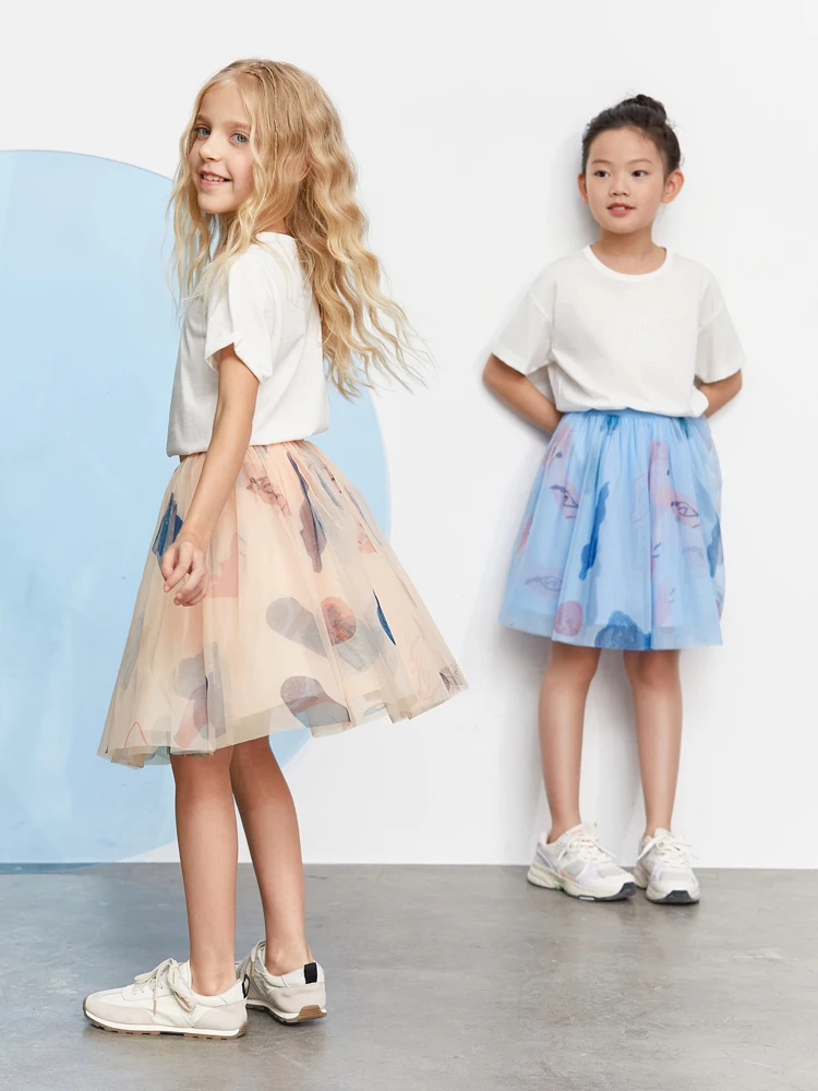 Детская юбка-трапеция Amii мини-юбка для девочек милые летние детские юбки одежда