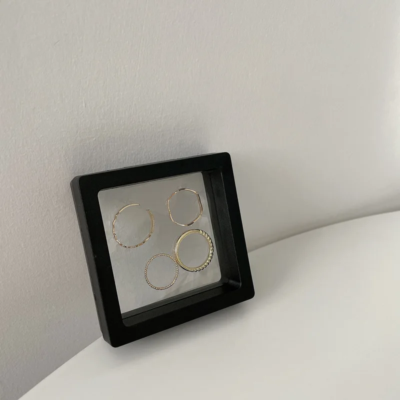 

Floating Picture Frame Shadow Box Jewelry Display Stand Ring Pendant Holder Protect Jewellery Stone Presentation Case