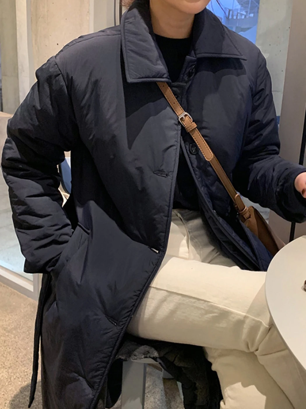 Fleece Long Warm Winter Coats For Women 2023 Fashion Solid Color Single Breasted Turndown Collar Jakcets Chic Retro Belt Parkas