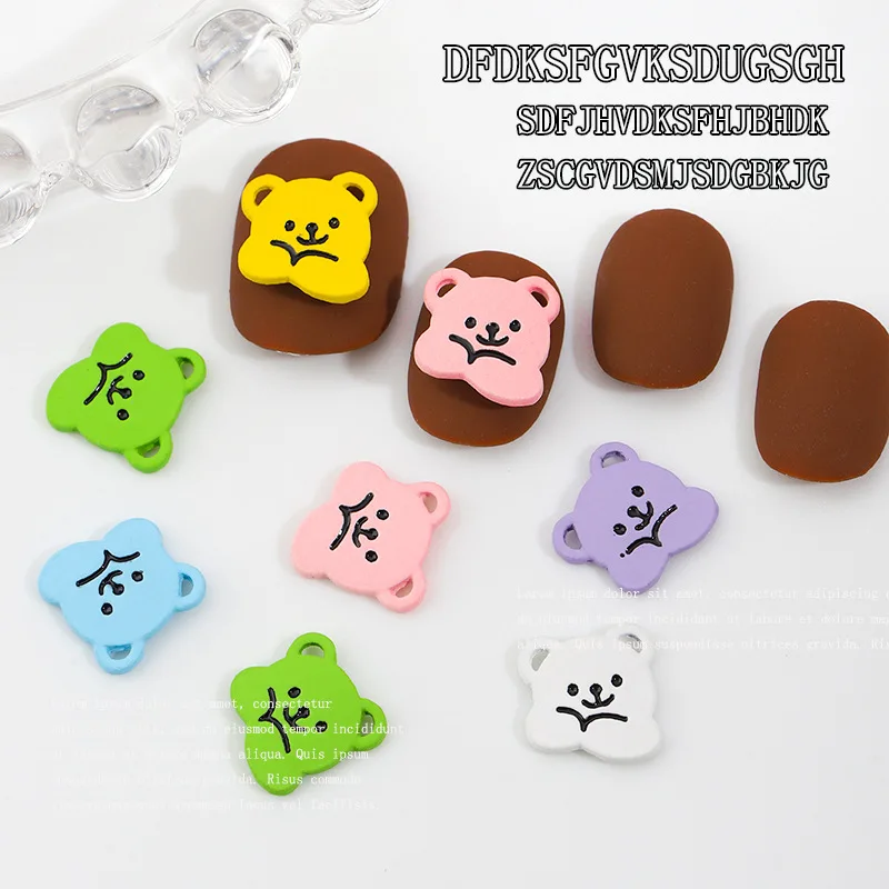 

10pcs Cartoon Bear Nail Art Charms 3D Alloy Rhinestones Kawaii Accessories Nail Decorations DIY Manicure Professional Supplies