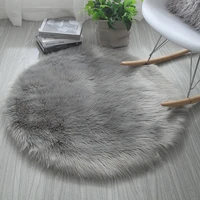 2022 hot 4 colors sheepskin wool carpet chair cover bedroom faux mat seat pad plain skin fur plain fluffy area rugs washable