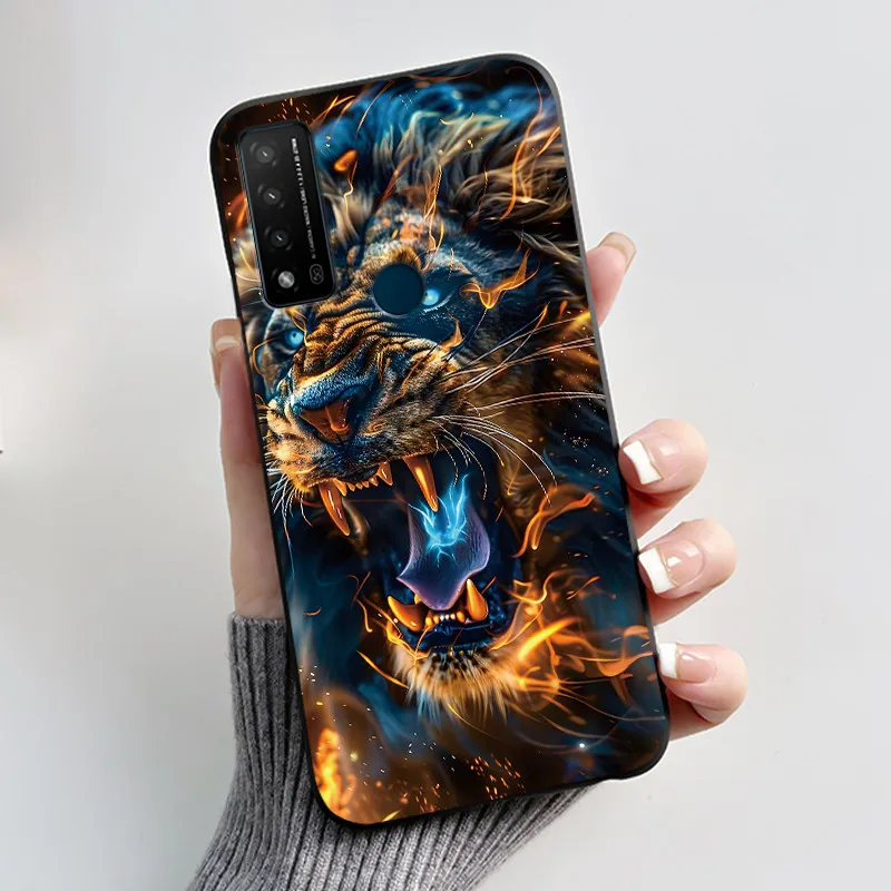 Фото Мягкий черный чехол для TCL 20 R 5G/Bremen 5G/20 AX 5G, уникальный дизайн, узор с изображением дракона, короля и тигра, защита от царапин №3