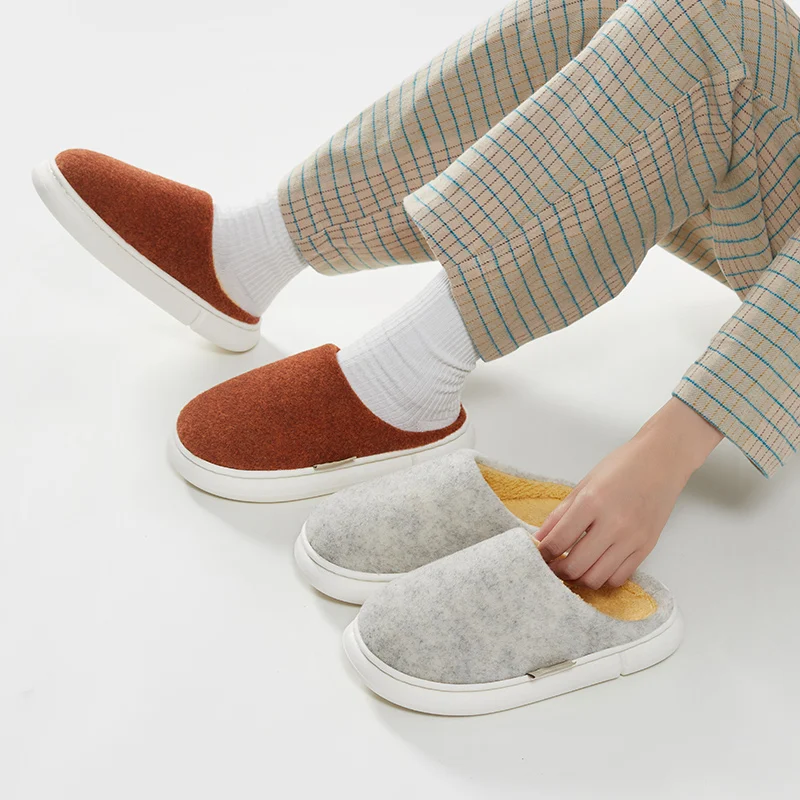 Тапки UTUNE женские из фетра и хлопка зимние мягкие теплые домашние тапочки плоская