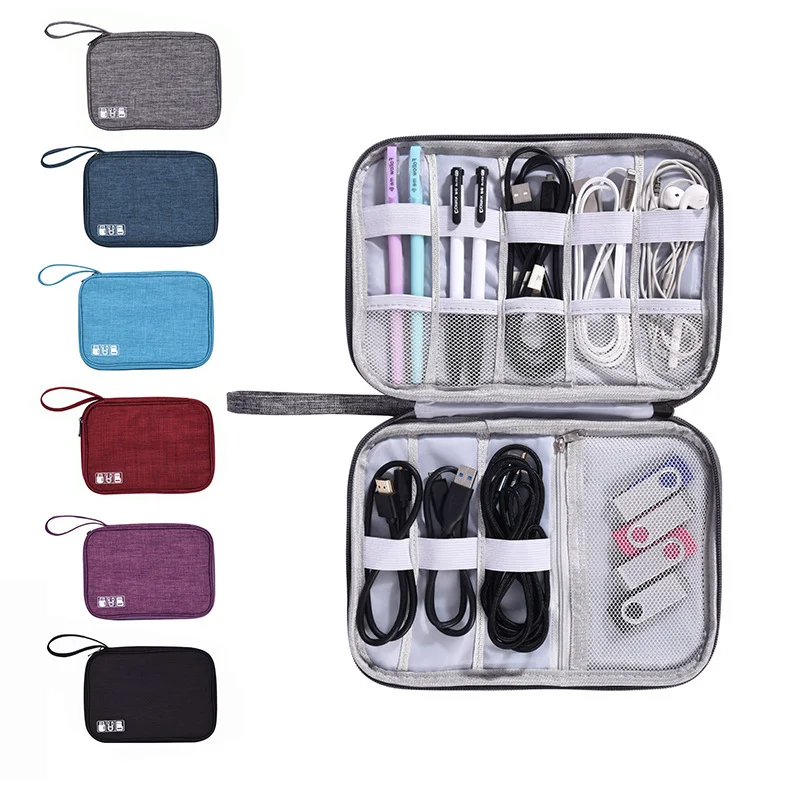 

Портативная дорожная сумка-Органайзер для зарядного кабеля и наушников, водонепроницаемая сумка для хранения электронных кабелей, Портативная Сумка-карандаш