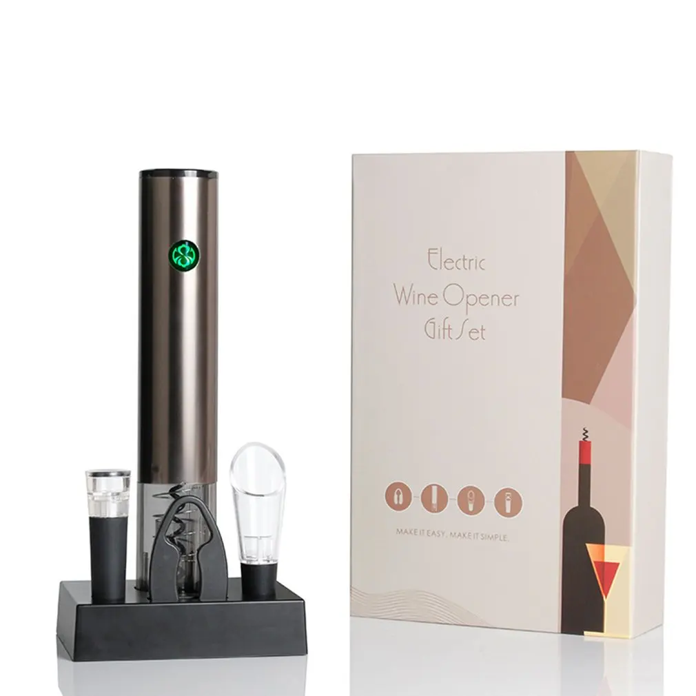 

Electric Wine Bottle Opener Corkscrew Foil Cutter Set Automatic Bottle Opener for Wine Kitchen gadgets Can Rechargeable Opener