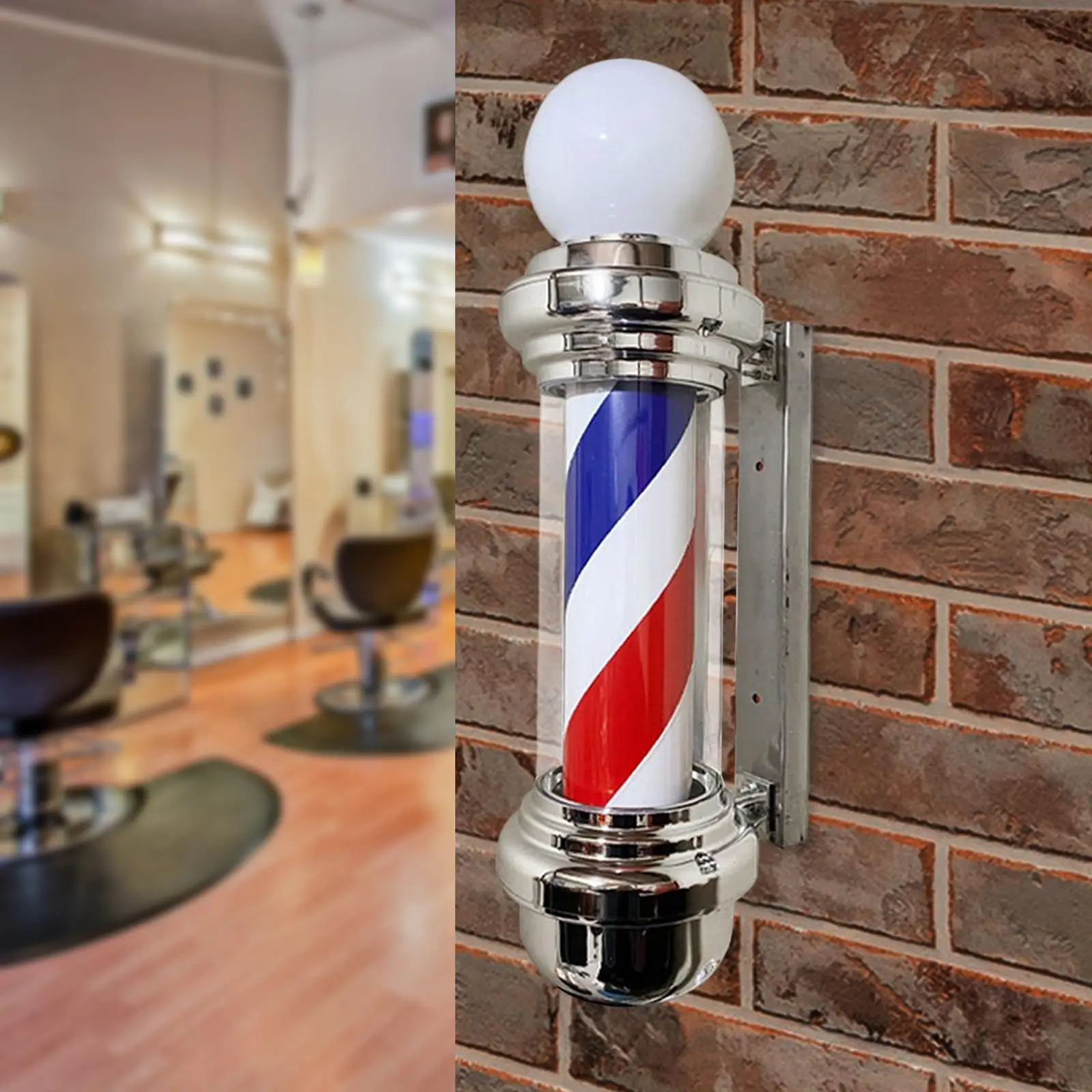 

Barber Pole LED Light Rotating Salon Sign Light Wall Mount Hairdressing