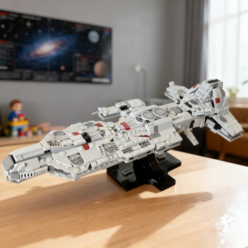 Фото 698 деталей MOC: Конструктор «Звездные врата: Боевой корабль класса Аурора» (миди-масштаб), креативный набор для сборки, подарок на Рождество, игрушка №1