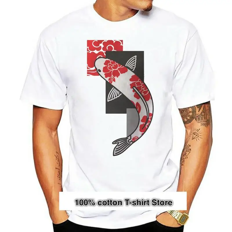 

Camiseta con estampado de peces Koi japoneses para mujer, Tops blancos a la moda, camiseta Harajuku Vintage para mujer 2022