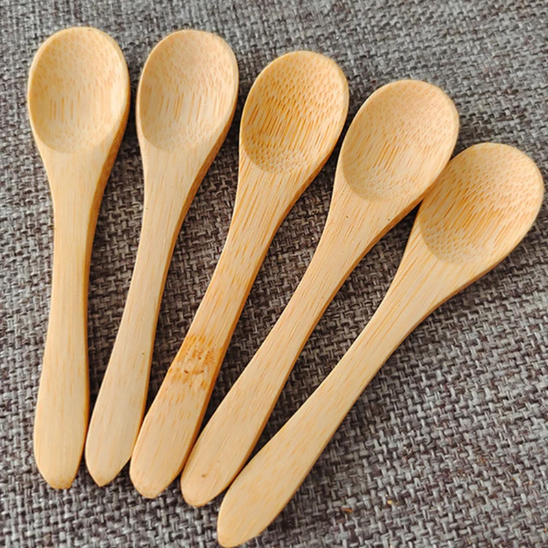 

5Pcs Natural Bamboo Wooden Dessert Ice Cream Yogurt Honey Mini Spoon Wedding Party Kitchen Accessories Different Sizes Available