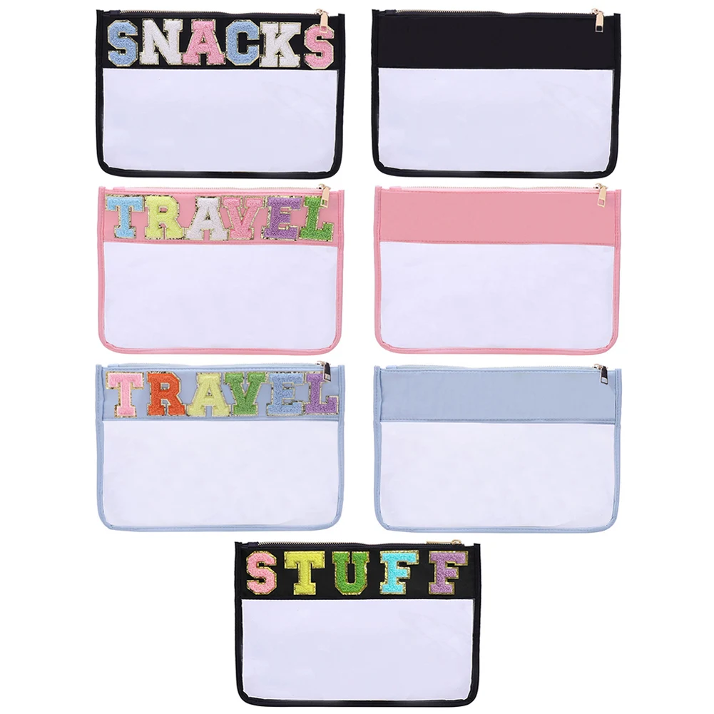 

Fashion Letter Clutch Bags Transparent Cosmetic Bags Zipper Clear Beauty Case Travel Make Up Organizer Storage Pouch