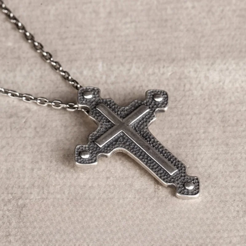 BOCAI S925 стерлингового серебра подвески для женщин и мужчин ретро креативный крест