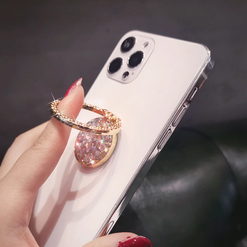 Кольцо-держатель на палец с блестками для IPhone X 8 7 11 12 Pro Redmi Samsung | Мобильные