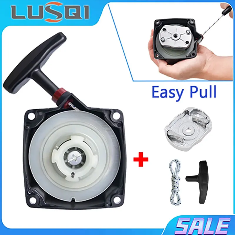 LUSQI 3pcs Easy Pull Recoil Starter Kit Apply For 1E40F-5/40F-5/40-5/44F-5/BG430/CG430/TU43 Lawn Mower Engine Repair Parts