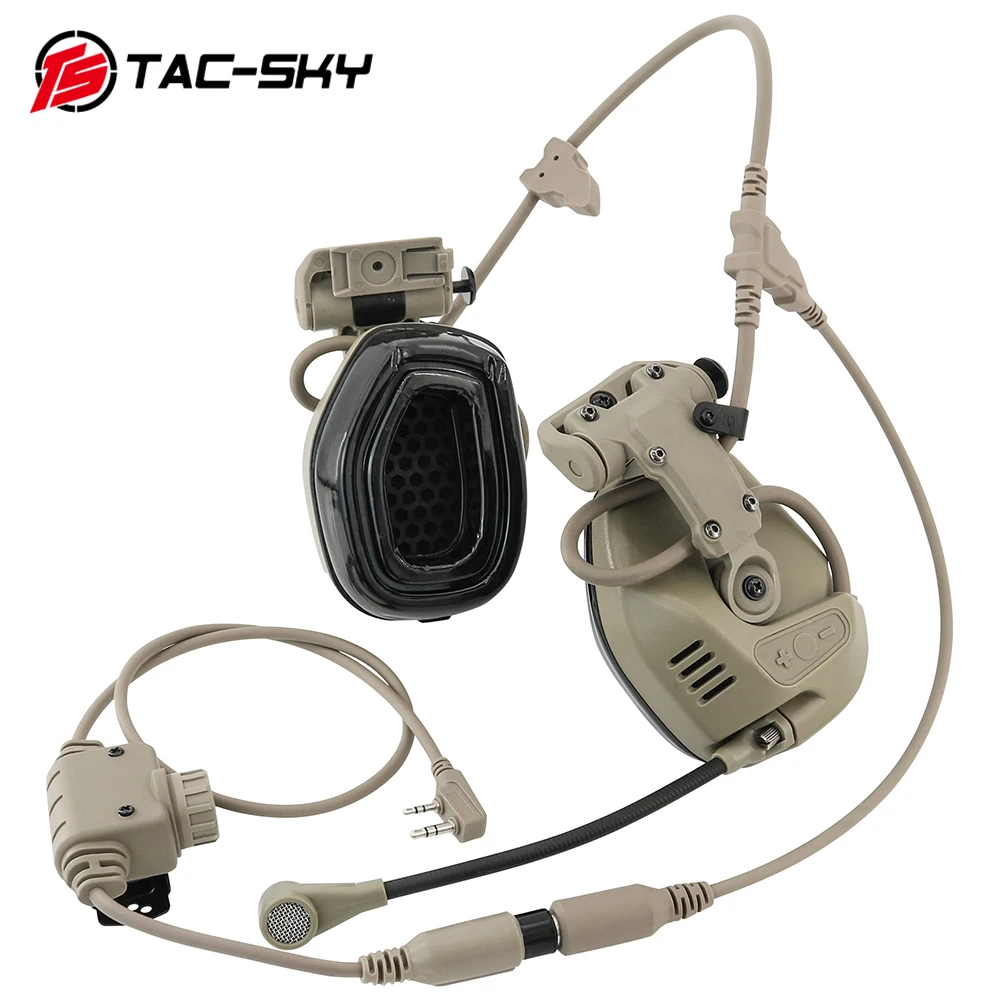 Tactical Headset RAC Tactical Rail Communication Noise Headset Reduction Compatible with Fast Helmet Tactical High-Cut Headset