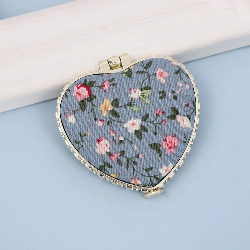 

Mini Printed Round Makeup Compact Pocket Floral Portable Two-Side Folding Make Up Mirror For Women Vintage Cosmetic Mirrors Gift
