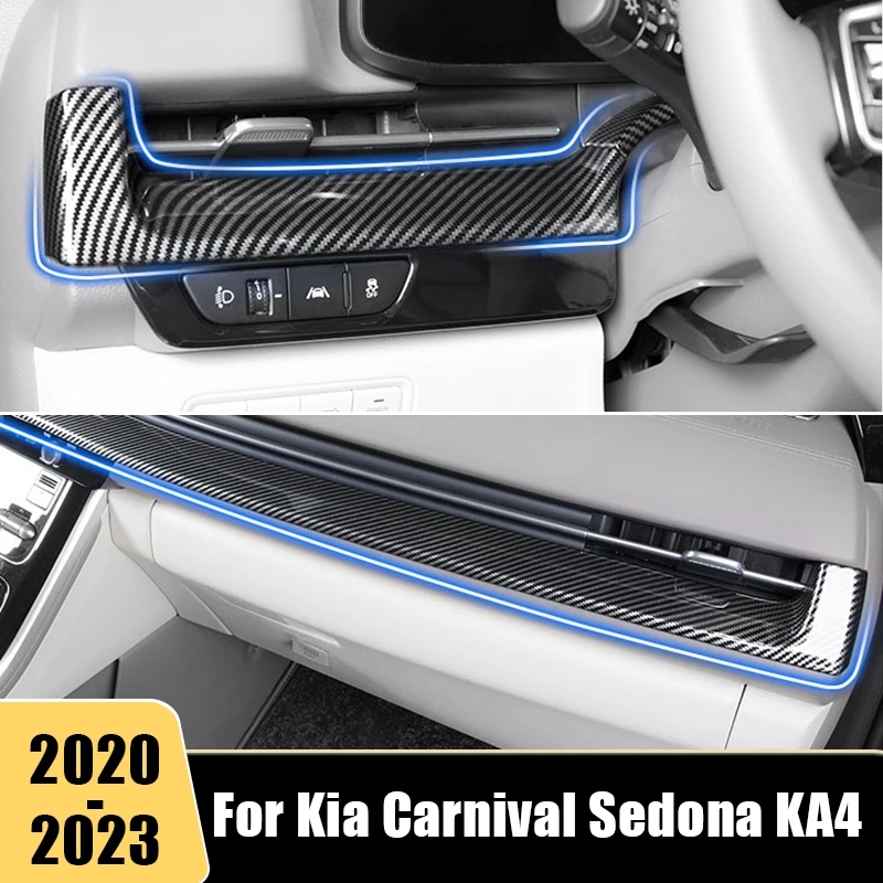 

For Kia Carnival Sedona KA4 2020 2021 2022 2023 Car Central Control Strip Trim Sticker Cover Interior Decoration Accessories